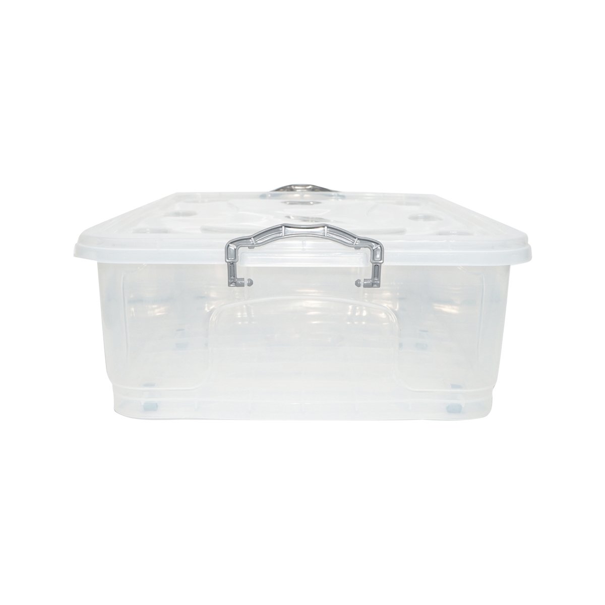 Cutie depozitare 40L cu capac si roti din plastic transparenta 725x470x200mm